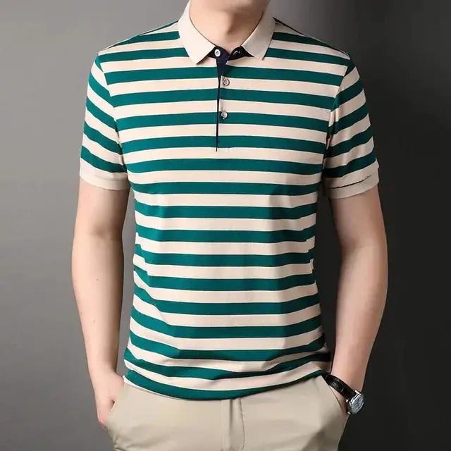 WW | Passform Gestreiftes Sommer Polo Shirt Für Herren