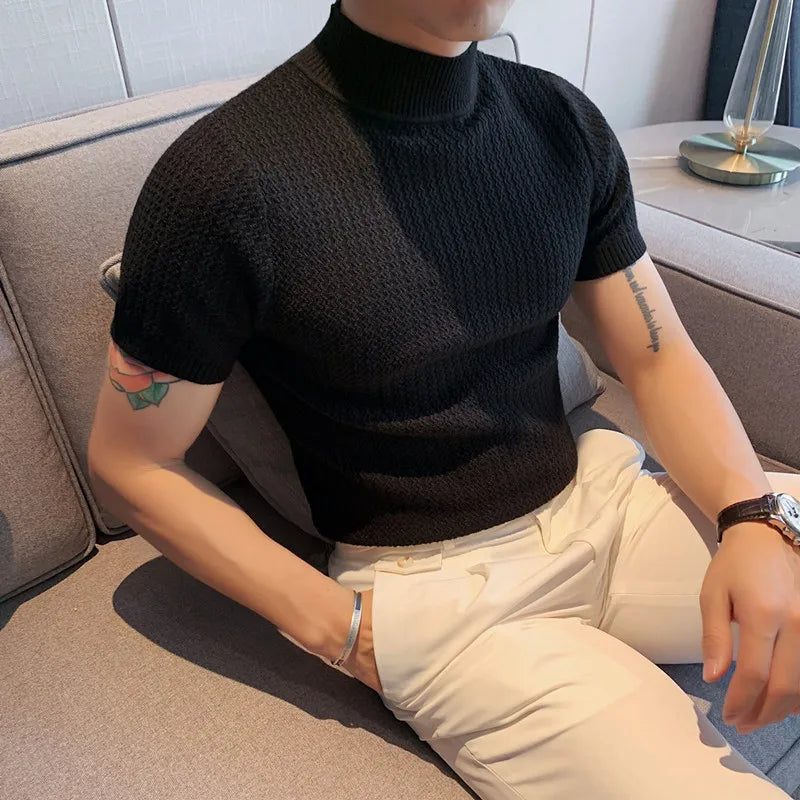 WW | Weicher Herrenpullover mit kurzen Ärmeln für den Frühling