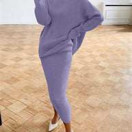 WW | Schickes Herbst Strick Zweiteiliges Slim Fit Set für Frauen