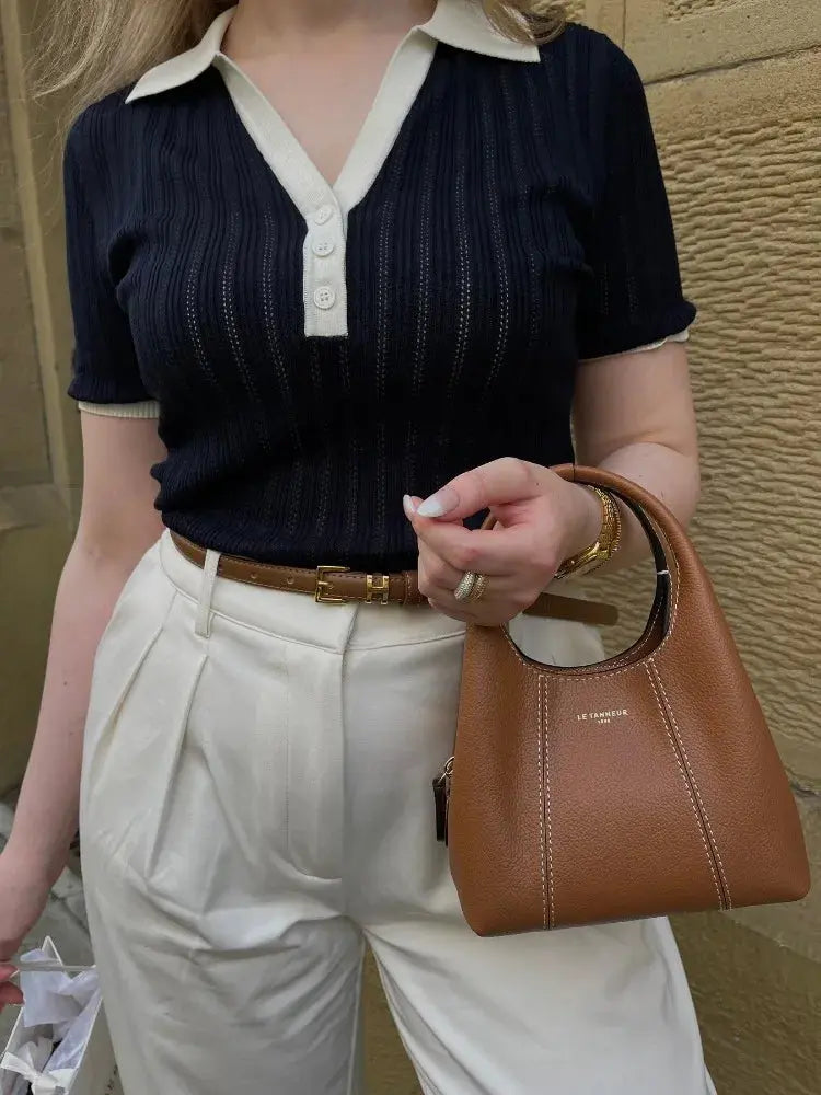 WW | Stylish Strick Polo Shirt Mit Kragen in Slim Fit