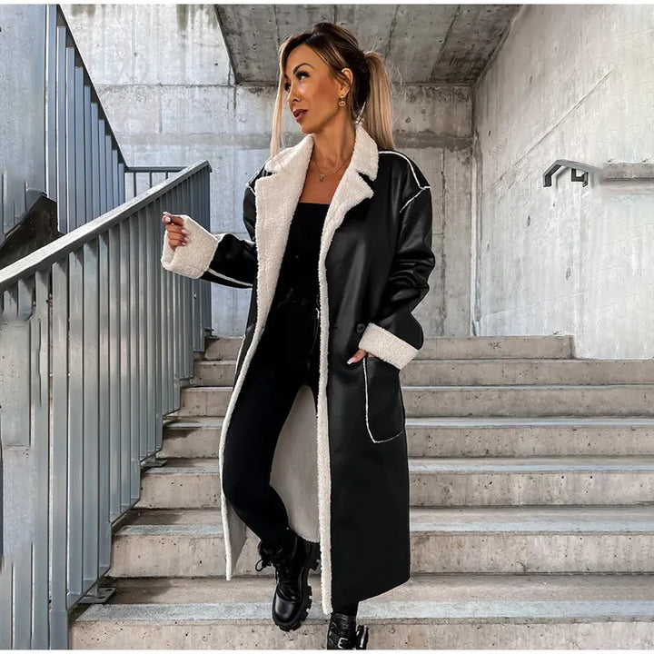 mit Taschen Lederjacke