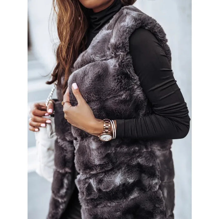 W&W Mode | Stylisch Damen-Kuschelige Kunstfell-Weste