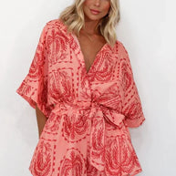 Lässiger Weit Geschnittener Bedruckter Playsuit
