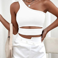 WW - Nahtloses Crop Top mit Cut Out