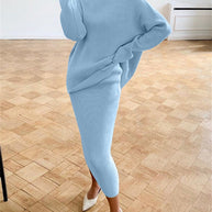 WW | Schickes Herbst Strick Zweiteiliges Slim Fit Set für Frauen