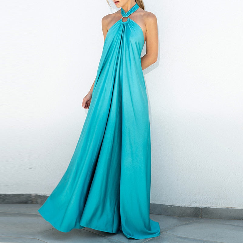 WW | Halter Tube Rückenfrei Locker Maxi Kleider