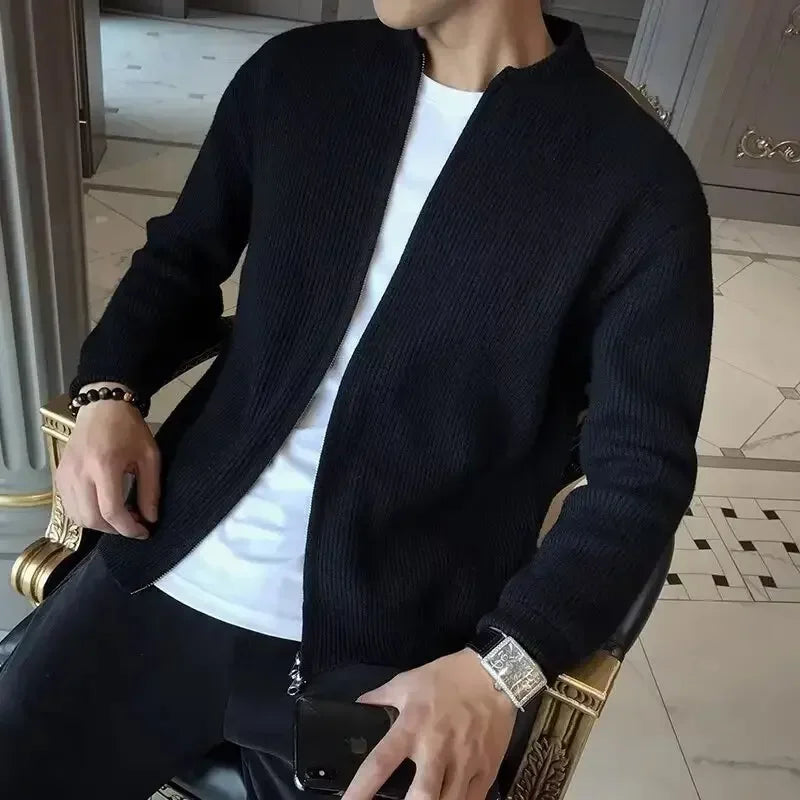 W&W Mode | Einfarbige Strickjacke Für Herren