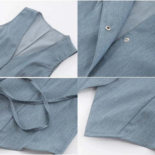 WW | Neue Mode Sexy Frauen Tops V-Ausschnitt Weste Schmal Ärmellos Büro Damen Weste Einfarbig Schnürtopps