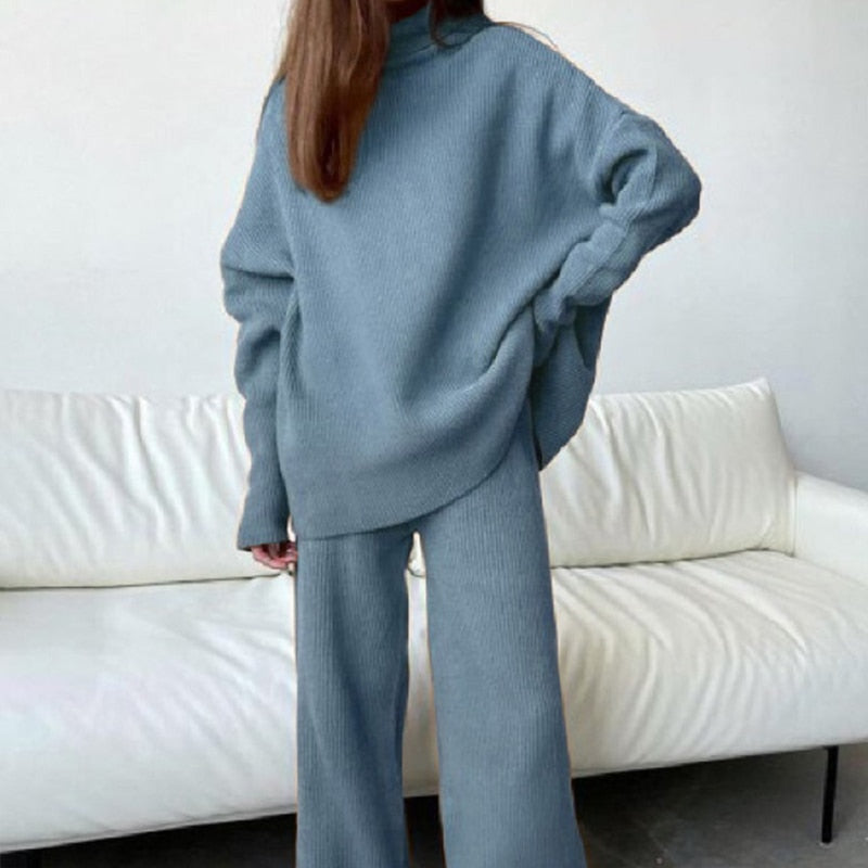WW | teilige gestrickte Loungewear-Set - stilvolle Damen-Hausmode