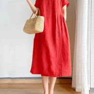 WW | Einfarbig Midi Kleid Aus