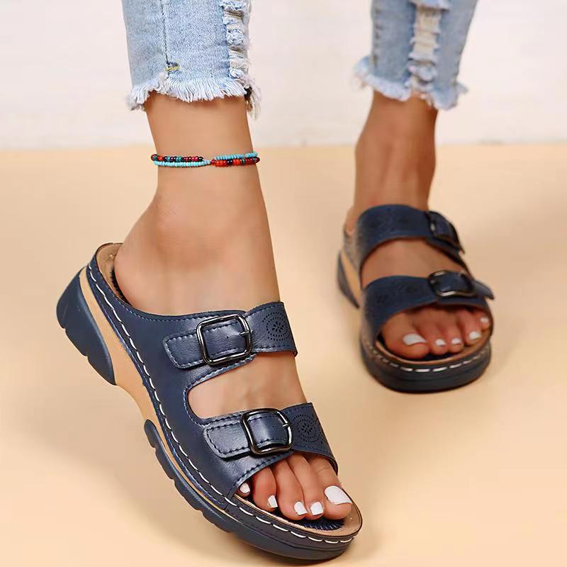 WW | Atmungsaktive Orthopädische Einstellbare Damen Ledersandalen