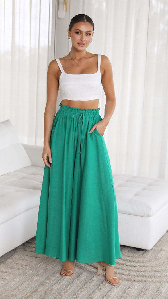 WW Gemütliche Gipfelhose | Damen Bequeme Bundfaltenhose mit Weitem Bein