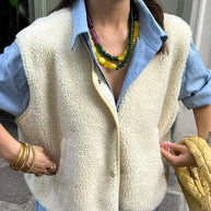 WW | Warme, Kuschelige Weste Mit V-ausschnitt Für Herbst Und Frühling