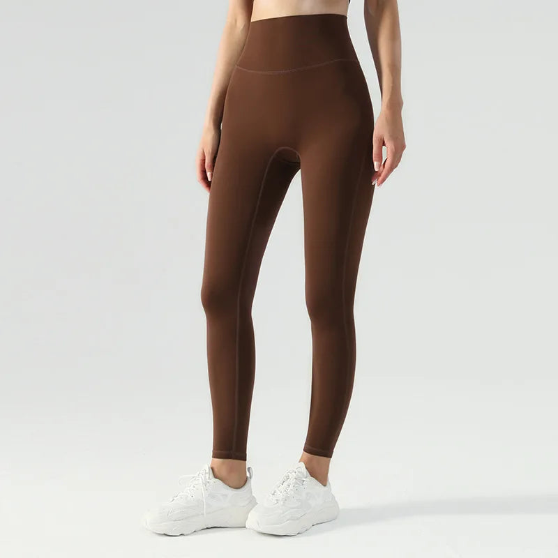 WW | Emily Sportswear Naked Hochtaillierte Tight Yoga Hosen Doppelseitig Gebürstet Pfirsich Po-Hebende Lauf Sport Fitness Leggings