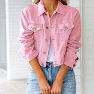 WW | Kurze Taschenjacke Mode Streetwear Einfache Knopf Trend Frauen Denim Jacken Lange Ärmel Herbst Neu Denim Denim Jacken