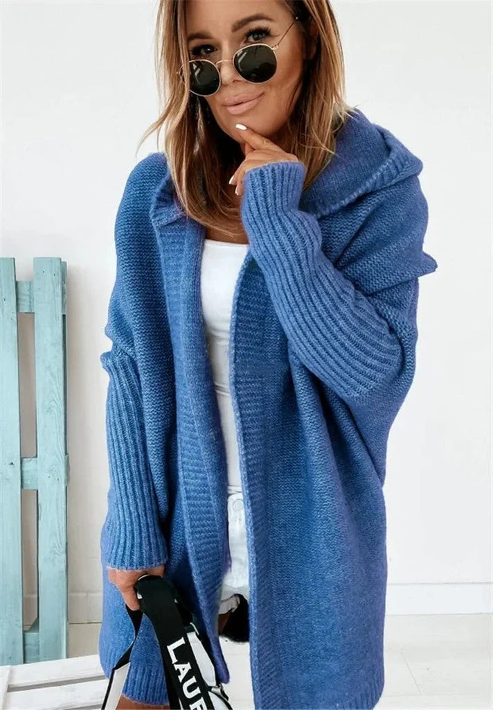 WW | Superweiche Gestrickte Strickjacke Mit Taschen Und Kapuze Für Damen