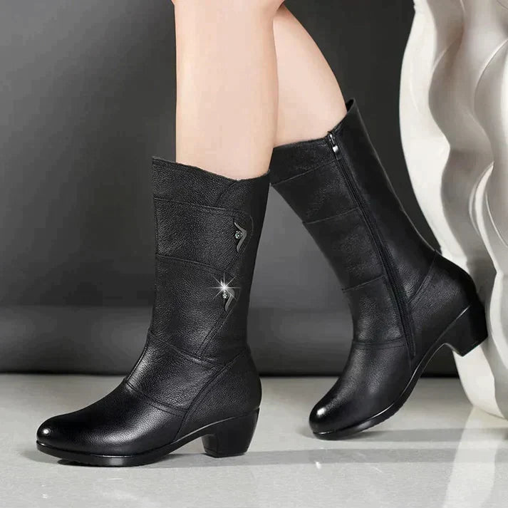W&W Mode – Winterstiefel aus Leder – Damen