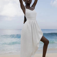 WW | Atmungsaktives Sommerkleid Aus Leinen Für Damen