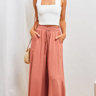 WW Gemütliche Gipfelhose | Damen Bequeme Bundfaltenhose mit Weitem Bein