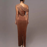 WW | Glitzer Rückenfrei Abend Maxi Kleid