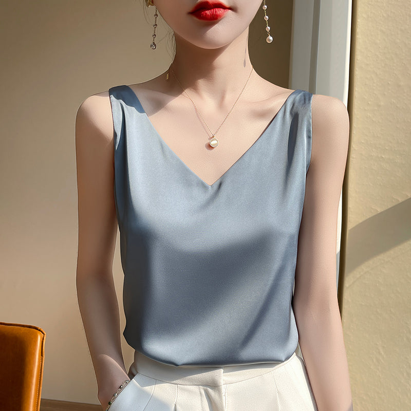WW | Ärmloser Top Aus Satin Seide
