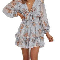 WW - Einfaches bedrucktes Chiffonkleid