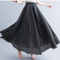 WW | Mode Baumwolle Leinen Kleidung Frauen Röcke Maxi Y2K Elegant Strand Saia Ropa Mujer Lässiges Kleid Boho Lange Röcke Faldas Harajuku