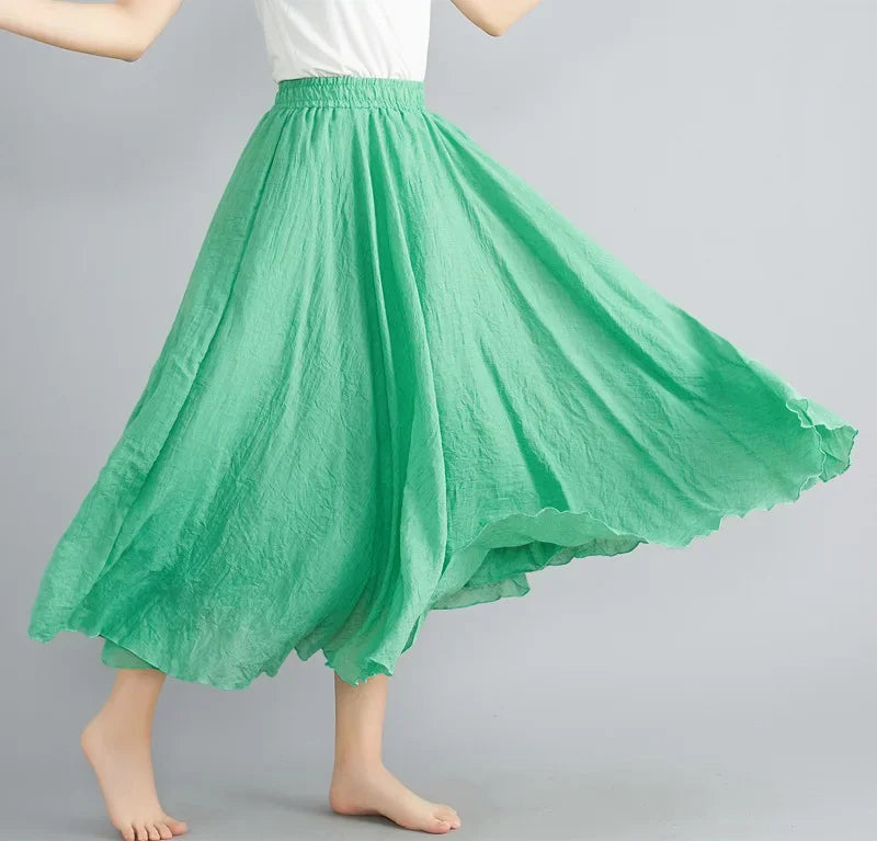 WW | Mode Baumwolle Leinen Kleidung Frauen Röcke Maxi Y2K Elegant Strand Saia Ropa Mujer Lässiges Kleid Boho Lange Röcke Faldas Harajuku
