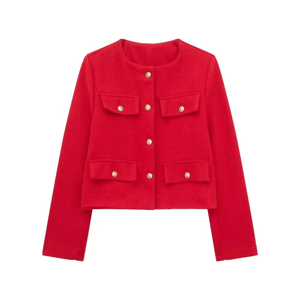 WW - Trendy Geknöpfter Kurzblazer