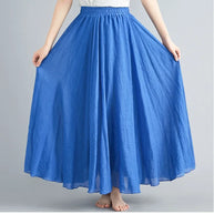 WW | Mode Baumwolle Leinen Kleidung Frauen Röcke Maxi Y2K Elegant Strand Saia Ropa Mujer Lässiges Kleid Boho Lange Röcke Faldas Harajuku