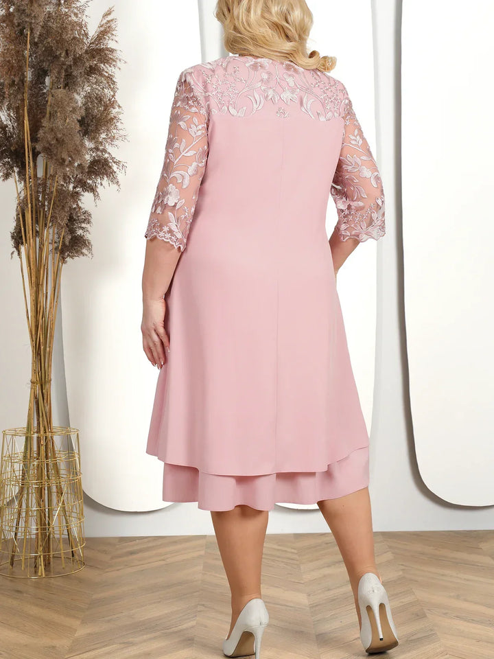 W&W Mode | Bankettkleid in Übergröße Mit Bestickten Ärmeln