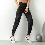 WW | Stoff Schnürsenkel Lauf Sport Joggers Frauen Schnell Trocknend Athletic Fitness Trainings Sweatpants mit Zwei Taschen Bewegung Hosen