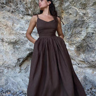 WW | Atmungsaktives Sommerkleid Aus Leinen Für Damen
