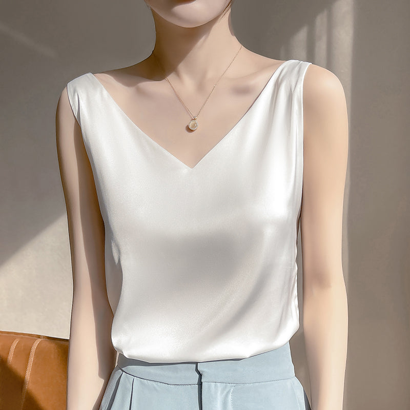 WW | Ärmloser Top Aus Satin Seide