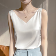 WW | Ärmloser Top Aus Satin Seide
