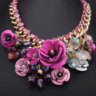 WW | Jahrgang Schmuck Elegante Prom Party Schönheitswettbewerb Hochzeit Geschenk Florale Blüte Blume Chunky Statement Halskette für Frauen Accessoires