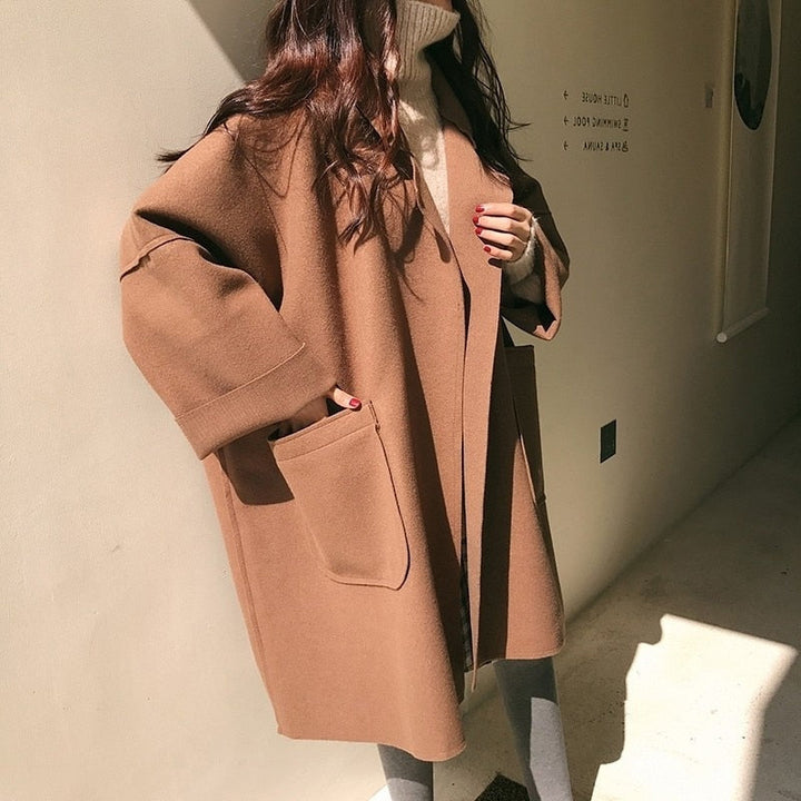 W&W Mode | Eleganter Lockerer Woll Trenchcoat für