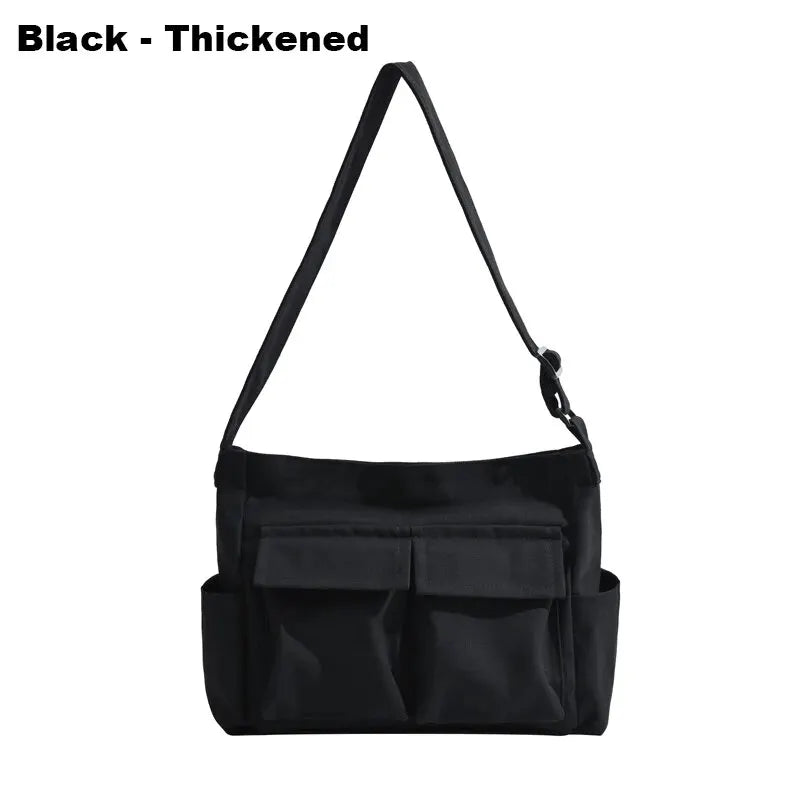 WW | Frauen Vintage Handtasche Canvas Teenager Schulter Tote Taschen Lieferdienst Tasche Damen Lässige Handtasche Crossbody Geldbörse