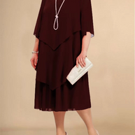 WW | Elegantes Chiffonkleid mit Lagen-Look