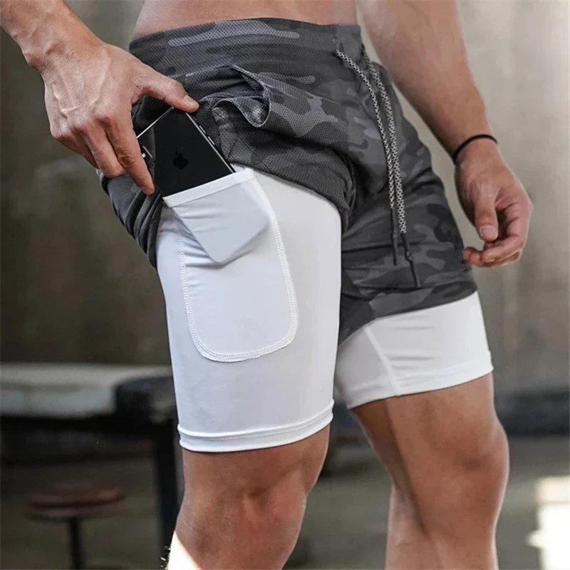 WW | Herren 2 in 1 Laufshorts Schnelltrocknend Für Sport Und Training Selfico