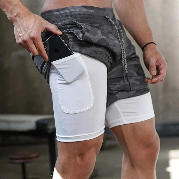 W&W Mode | Herren 2 in 1 Laufshorts Schnelltrocknend Für Sport Und Training Selfico