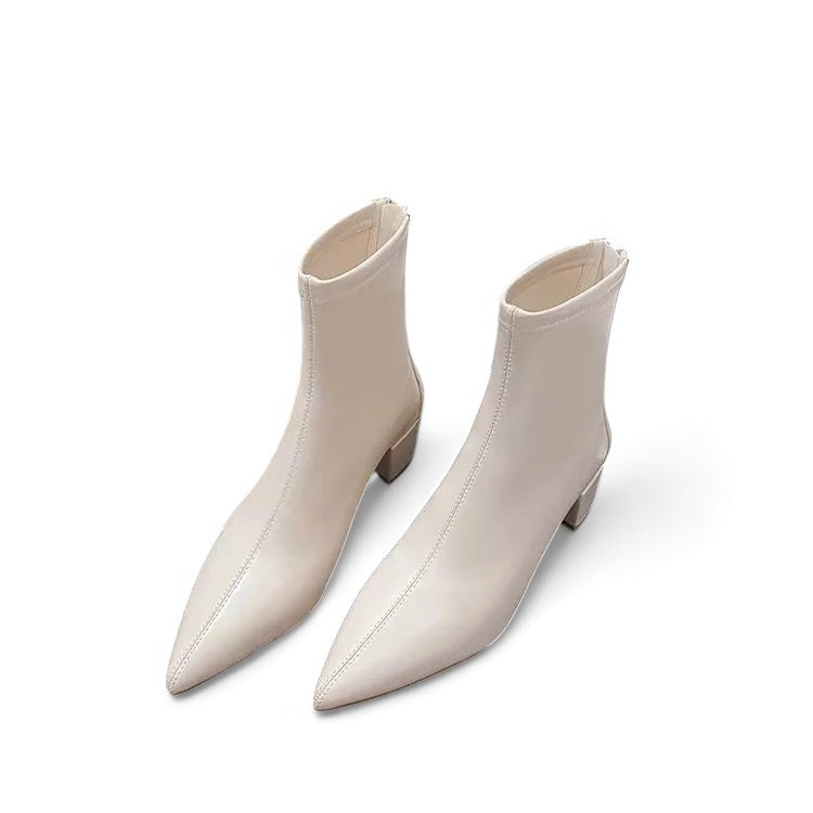 W&W Mode - Stylische Damenschuhe mit spitzem Zehenbereich und Reißverschluss hinten