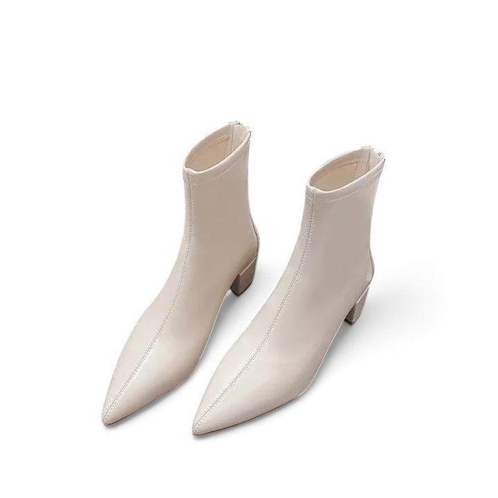W&W Mode - Stylische Damenschuhe mit spitzem Zehenbereich und Reißverschluss hinten