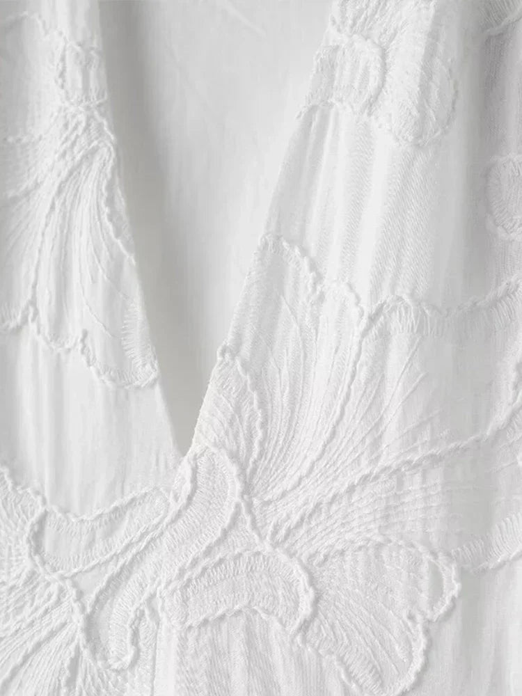 WW | Kleid Mit Bestickten Puffärmeln Für Frauen