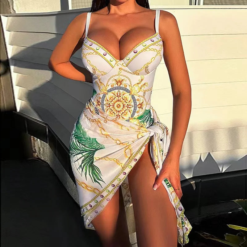 WW | Luxus Neu Zwei Teile Frauen Bikini Set Push Up Blumendruck Bikini Strappy Bandage Badebekleidung Brasilianisch Biquini Badeanzug