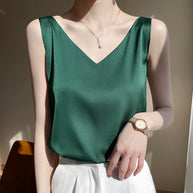 WW | Ärmloser Top Aus Satin Seide
