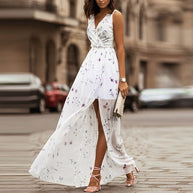 WW | Elegantes Maxikleid Mit Schlitzen