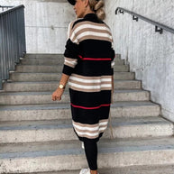 WW - Lange gestreifte Strickjacke