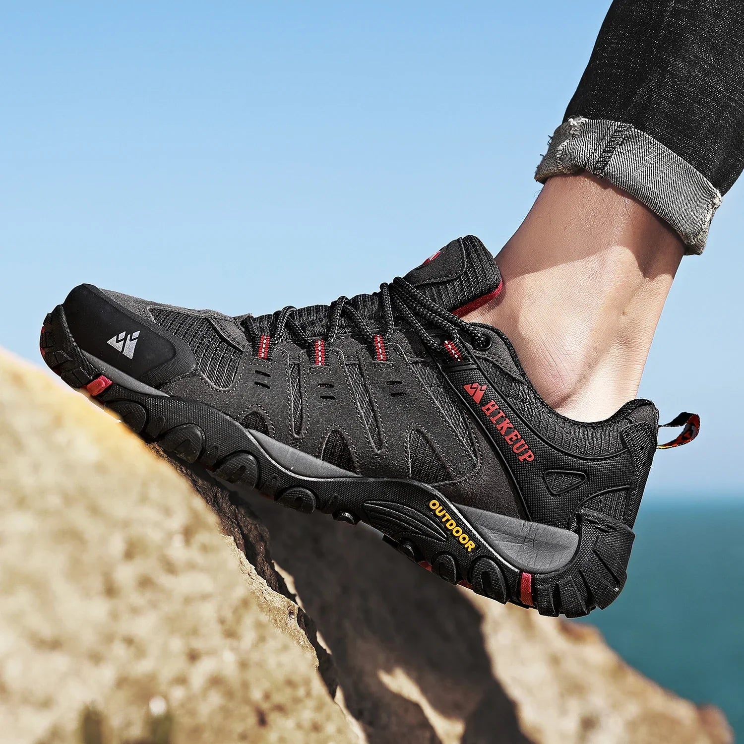 WW | Niedrig Wasserabweisende Wanderschuhe Mit Robuster Sohle Für Herren