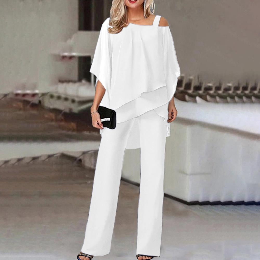 WW | Damen Jumpsuit | Zweiteiliges Set mit Cold Shoulder Design